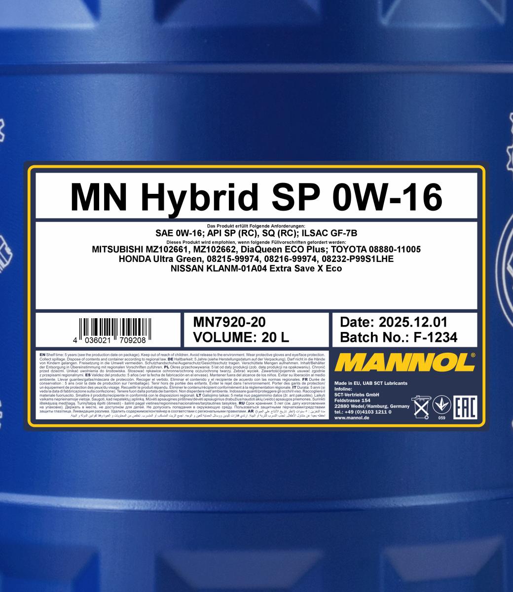 MANNOL Hybrid SP 0W-16